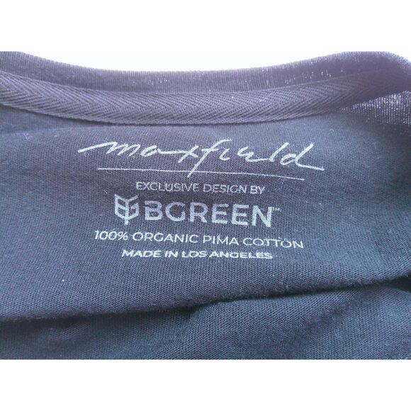 Maxfield Black Round Neck Short Sleeve Tee White Maxfield Los Angeles Logo M - Picture 6 of 9